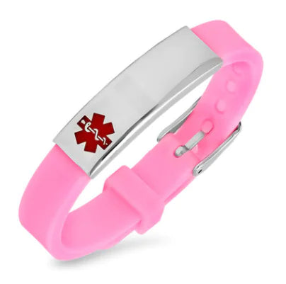 Titanium Steel Black Pink Medical Silicone Bracelet