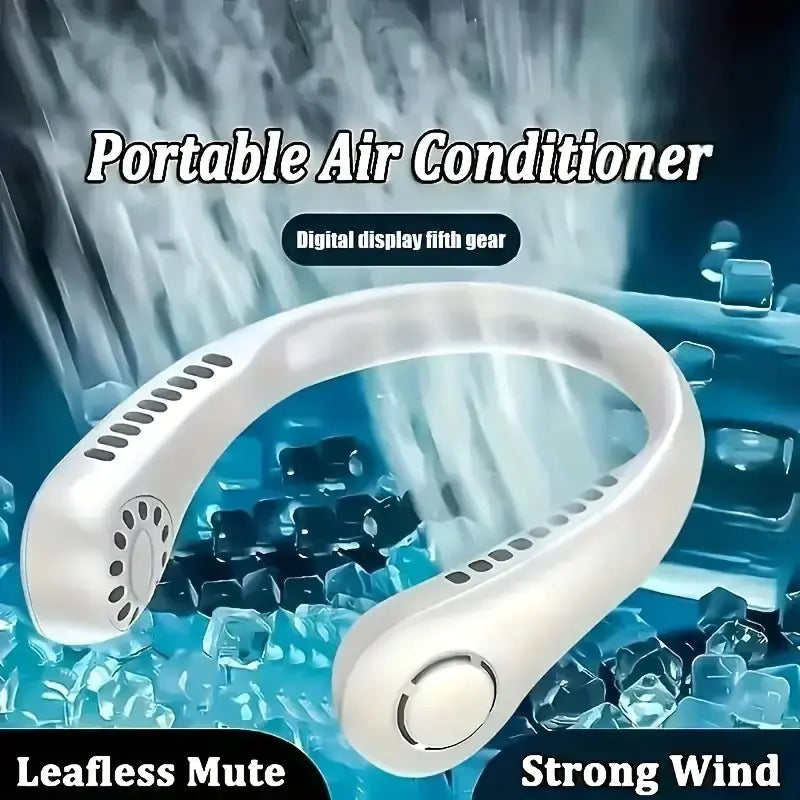 Portable Neck Hanging Mini Leafless Fan (Rechargeable)